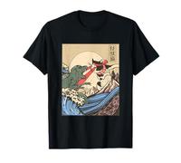 Monster Cat and Dinosaur fight Japanese style T-Shirt