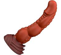 Monster Dildo, Realistic Dildo, Soft Bad Dragon Dildo with Strong Suction Cup, Silicone Animal Dildo, Plug for Women and Men, Balls (Chocolate)