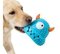 Monster Dog Chew Toy Squeaky Blue Silicone Puppy Teething Relief Plush Alternative Durable Interactive Boredom Buster Small Medium Dogs Dental Cleaning Teeth Biting Tough Chewer Play