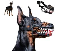 Monster Dog Muzzle, Hell Hound Monster Muzzle, Scary Halloween Dog Costume Muzzle, Funny Pet Monster Muzzles, Lifelike Teeth Mask with Adjustable Straps for Halloween Cosplay Party Costumes，A-XL