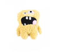 Monster Dog Toy with Funny Face, Plush Squeaky Dog Toy with Crinkle Paper, Interactive Chew Toys for Small and Medium Dogs, Soft and Durable Pet Toys for Indoor Play (Yellow)
