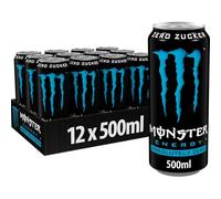 Monster Energy Absolutely Zero Can, Sugar Free Energy Drink, Energy, with Taurine and Caffeine, Set of 12, 12 x 0.5l