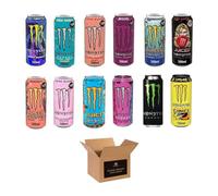 Monster Energy Drink Flavours | Juiced, Zero Sugar, Ultra, Monarch, Fiesta Mango, Strawberry Dreams, VR46, Punch | High Caffeine Sports Energy Drink (Monster Mixed Assorted Cans - 500ml x 12Pack)