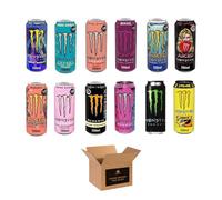Monster Energy Drink Flavours | Juiced, Zero Sugar, Ultra, Monarch, Fiesta Mango, Strawberry Dreams, VR46, Punch | High Caffeine Sports Energy Drink | 500ml (Pack 12, Mixed-Assorted)