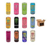 Monster Energy Drink Flavours | Juiced, Zero Sugar, Ultra, Monarch, Fiesta Mango, Strawberry Dreams, VR46, Punch | High Caffeine Sports Energy Drink | 500ml (Pack 12, Assorted)