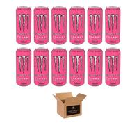 Monster Energy Drink Flavours | Juiced, Zero Sugar, Ultra, Monarch, Fiesta Mango, Strawberry Dreams, VR46, Punch | High Caffeine Sports Energy Drink | 500ml (Pack 12, Ultra Rosa)