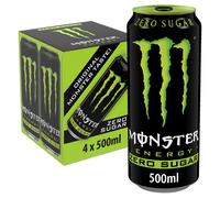 Monster Energy Green Zero Sugar 4 x 500ml - Sugar-Free Energy Drink with B Vitamins & Caffeine