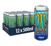 Monster Energy Juiced Aussie Style Lemonade - Caffeinated Energy Drink with Refreshing Citrus Flavour - in Practical Disposable Tins (12 x 500 ml)