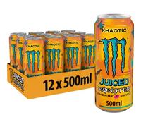 Monster Energy Juiced Khaotic - Caffeine Energy Drink with Tropical Citrus Flavour - in Practical Disposable Cans (12 x 500 ml)
