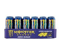 Monster Energy LH44 Lewis Hamilton - 24 x 500ml Cans, Energy Drink Zero Sugar with Caffeine, L-Carnitine, Soft Peach Flavour Energy Drink, Vegan