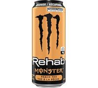 Monster Energy Rehab, Peach Tea, 458mL Cans, Pack of 12