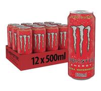 Monster Energy Ultra Watermelon Flavour (Watermelon) Zero Sugar Energy Drink 12 x 0.5 L