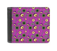 Monster Eyeball Halloween Printed Bifold Wallet with Hidden Compartments Pocket Money and Credit Card Holder for Men Women