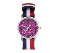 Monster Eyeball Halloween Quartz Watches Arabic Numerals Wrist Watch with Adjustable Strap for Men Women