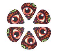 Monster Eyes Print Guitar Picks 6 Pack With Organizer Storage Bag 0.46 0.71 0.96mm Guitar Plectrums Guitars Accessories For Bass Electric Acoustic Guitars