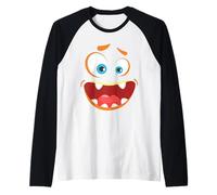Monster Face Halloween Matching Costume Zombie Men Boys Kid Raglan Baseball Tee