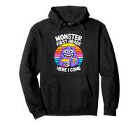 Monster First Grade Here I Come Back To School Pullover Hoodie