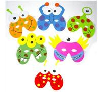 Monster Foam Party Masks 10 Pack - Multicolour Assorted Designs & Colours