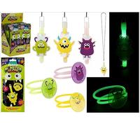 Monster Glow Bracelet & Pendant, Glow-in-the-Dark Sensory Fidget Tool with Tactile Elements