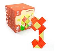 Monster Go Magic Snake Cube, 24 Blocks Mini Snake Speed Cube Twist Puzzle Toys for Kids Teens(Yellow-Orange)