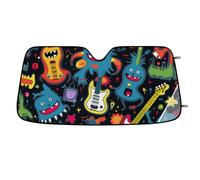 Monster Graffiti Wall Car Windshield Sun Shade,Cars Shade Front Windshield,Blocks UV Ray to Keep Your Vehicle CoolSun Visor Protector for Fits Car Truck SUV (55"x27.5")