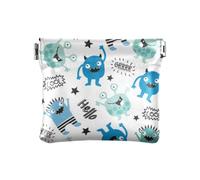 Monster Hello Women Leather Coin Purse Unique Card Cases Money Organizers for Women Boys Girls, Monster Hello, 4.33"(L) x 3.74"(W) x 0.39"(H), Classic