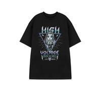 Monster High Voltage Women's Black Tee Short-Sleeve Graphic HIgh Voltage T-Shirt | Edgy Goth Apparel Top for Adults and Teens Merchandise Gift