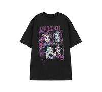 Monster High Alumni Reunion Tour Women's Black Short Sleeve Graphic Tee | Classic Cartoon Top Featuring Characters | Casual Wear T-Shirt for Fans Merch - X-Large