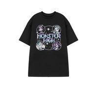 Monster High All The Ghouls Women's Black Graphic Tee | Short Sleeve T-Shirt | Classic Cartoon Apparel Featuring Characters | Casual Wear Merch - XXX-Large