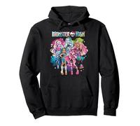 Monster High Alumni - Character Rainbow Cloud Group Pullover Hoodie, Adult Unisex, Black, X-Large