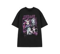 Monster High Alumni Reunion Tour Women's Black Short Sleeve Graphic Tee | Classic Cartoon Top Featuring Characters | Casual Wear T-Shirt for Fans Merch - Small