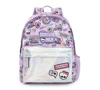 Monster High Backpack Kids - Holographic Pocket School Bag Rucksack Purple | Vanilla Underground, Holographic Front, Padded Straps, Christmas, Birthday Gifts for Kids, Bookbag