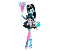 Monster High Scary Sweet Birthday Doll, Frankie Stein in Black Party Dress with Themed Accessories like Invite, Balloon, Gift, Lipstick and More