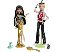 Monster High Booriginal Creeproduction Dolls 2-Pack, Cleo De Nile & Deuce Gorgon Collectible Reproductions with Doll Stands, Diaries & Pets
