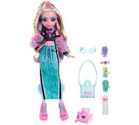 Monster High Doll, Lagoona Blue in Crop Top and Sporty Maxi Skirt with Pet Fish Neptuna and 7 Accessories like Shell Sunglasses, Snack and Purse, JHK33