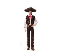 Barbie Signature Ken Doll, Día De Muertos 2025 Collectible with Cream Shirt, Black Vest and Trousers, Sombrero and Calavera Face Paint, JBJ06