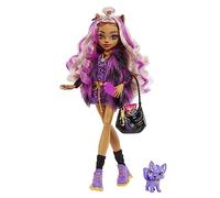 Monster High Doll Age 4+, Clawdeen Wolf with Accessories and Pet Dog, Posable Fashion Doll with Purple Streaked Hair, HHK52