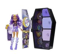 Monster High Doll and Fashion Set, Clawdeen Wolf, Skulltimate Secrets: Fearidescent Series, Dress-Up Locker with 19+ Surprises, HNF74