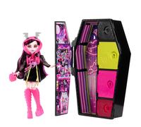 Monster High Doll and Fashion Set, Draculaura Doll, Skulltimate Secrets: Neon Frights, Dress-Up Locker with 19+ Surprises, HNF78