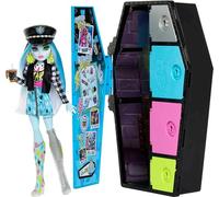 Monster High Doll and Fashion Set, Frankie Stein with Dress-Up Locker and 19+ Surprises, Skulltimate Secrets, HKY62