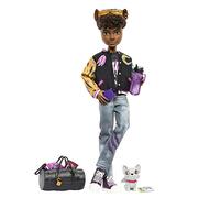 Monster High Doll, Clawd Wolf Doll with Pet Gargoyle Bulldog and Themed Accessories, HNF65