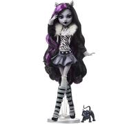 Monster High Mattel Doll, Clawdeen Wolf in Black and White, Reel Drama Collector, Horror Flick Theme, Toys and Gifts, Multicolor (HKN28)