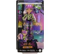 Monster High Scare-adise Island Clawdeen Wolf Doll with Swimsuit, Joggers and Beach Accessories Like Visor, Water Bottle, and Book