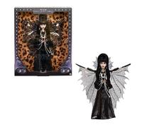 Monster High Doll, Elvira, Mistress of the Dark Collectible in Black Faux Leather Dress with Silvery Batwing Cape and Premium Accessories, HYV99