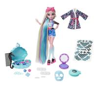 Monster High Doll, Lagoona Blue Spa Day Set with Wear and Share Accessories Like Hair Clips, Hair Chalk and Tattoos (HKY69)