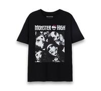 Monster High Womens T-Shirt | Ladies Dolls Short Sleeve Graphic Tee in Black | Classic Logo Monotone Character Short-Sleeve Apparel Crewneck Top | Fashion TV Show Merchandise Gift