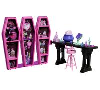 Monster High Toys and Accessories, Draculaura Secret Potion Room Playset with Pet Bat Count Fabulous, 12+ Pieces, and Surprise Transformations, JBF15