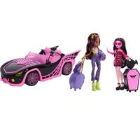 Monster High Eeekend Getaway Playset with Draculaura & Clawdeen Wolf Dolls, Vehicle & 20+ Accessories