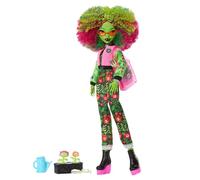 Monster High Fearbook Venus McFlytrap Doll and Accessories Set with Unearthed Club Theme including Varsity Jacket, Yearbook, and Gardening Tools