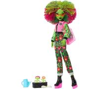 Monster High Fearbook Venus McFlytrap Doll and Accessories Set with Unearthed Club Theme including Varsity Jacket, Yearbook, and Gardening Tools